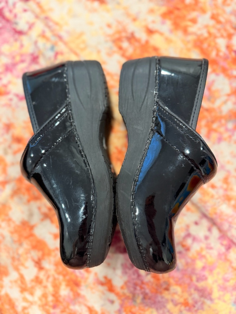 Dansko XP 2.0 Black Patent Leather Clogs Wide Nursing Comfort 36 Wide 5.5-6w US - Picture 3 of 5